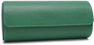 Display Case Jewelry Gift Box Handcrafted Watch Organizer (Green) Premium PU Leather Handmade 3 Watch Storage Box For moss aloof Men Women Travel 