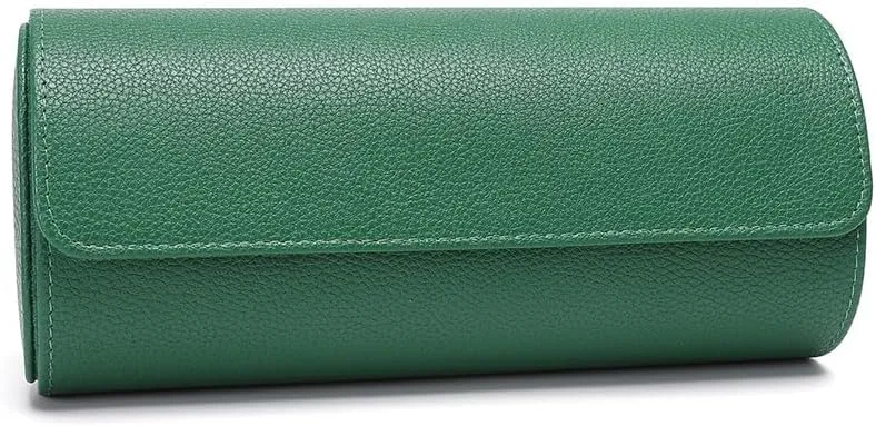 Display Case Jewelry Gift Box Handcrafted Watch Organizer (Green) Premium PU Leather Handmade 3 Watch Storage Box For moss aloof Men Women Travel 