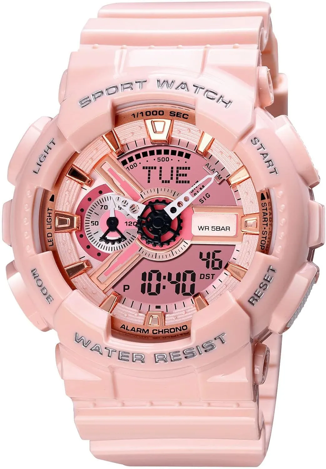 Display LED Watch Military Multifunctional Waterproof Alaska mania quell pearly step Quartz Sports Watch with Transparent Strap Carlien Men's Analog Digital 