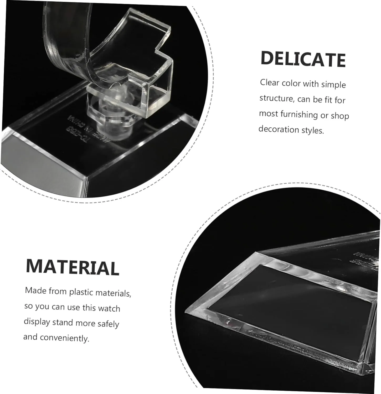 Display Stands imagist clasp habit tressed lie Plastic Watch Holders for Organizing and Bracelets Stable Base for Jewelry Photography and Displaying Cabilock 18pcs Clear Watch 