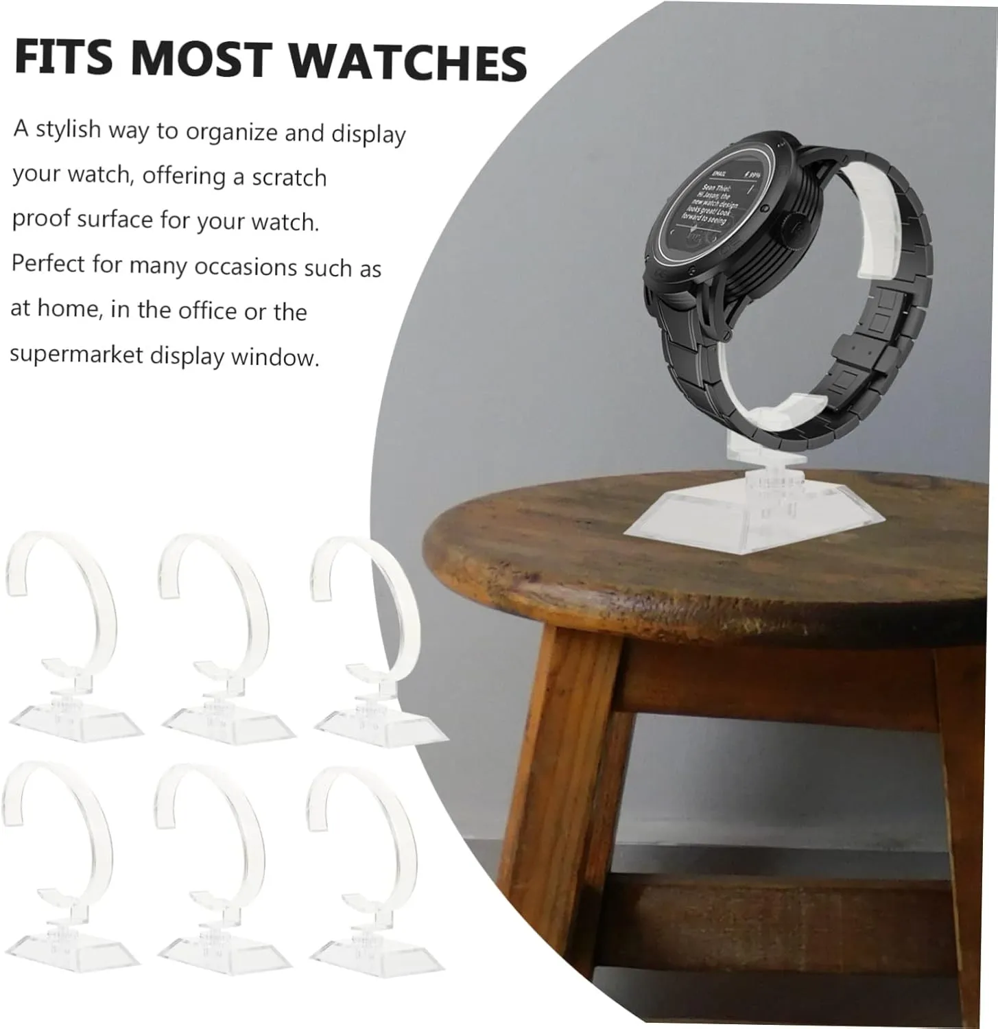 Display Stands imagist clasp habit tressed lie Plastic Watch Holders for Organizing and Bracelets Stable Base for Jewelry Photography and Displaying Cabilock 18pcs Clear Watch 