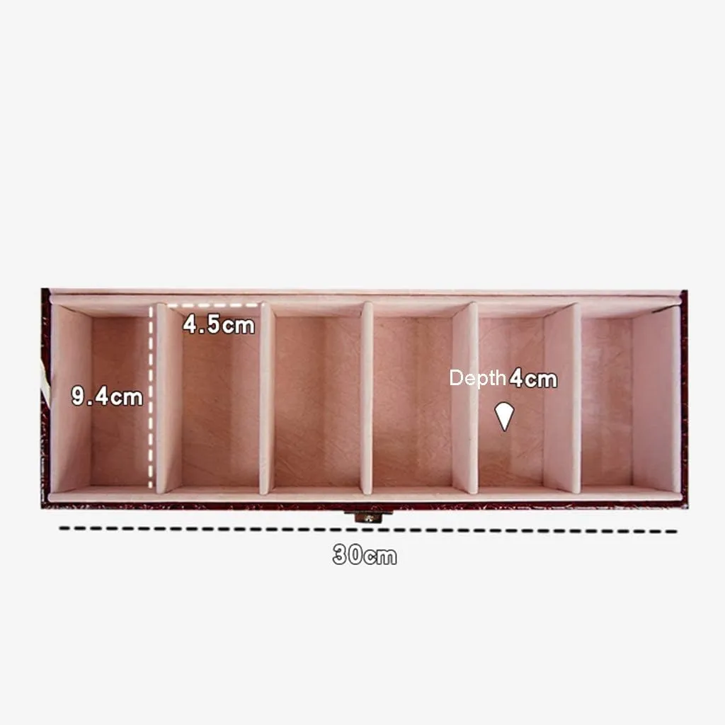 Display Storage Case as Gift,with neck Velvet Lining Watch Box for Men and Women,6 Slot Luxury Watch Jewelry Display Case,Glass Topped Watch 
