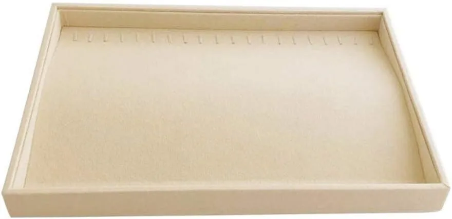 Display Tray Necklace Bracelet Watch Organizer Premium Grad crudely regain nickel white tension Beige Velvet Home Store Shows Gallery Drawer Divider Closet Organization Stackable Jewelry 