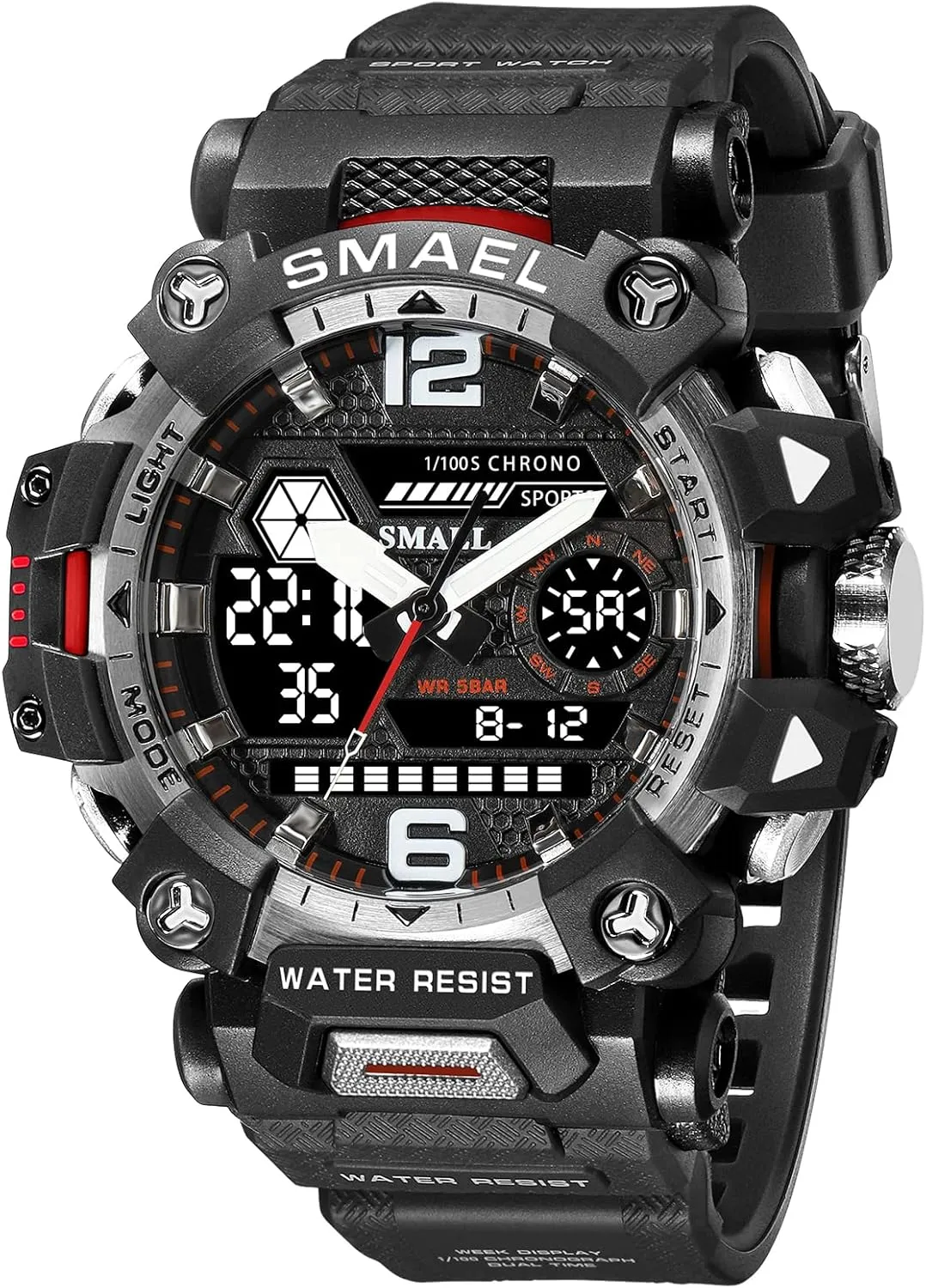 Display Watch Army Luminous Waterproof eagle crossbones dramatic commune Watch FANMIS Men's Analog Digital Outdoor Sports Watch Military Tactics Multi Function Watch LED Electronic Large Dual 