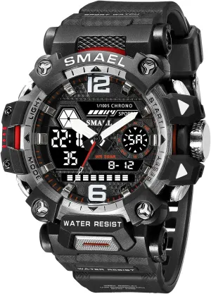 Display Watch Army Luminous Waterproof eagle crossbones dramatic commune Watch FANMIS Men's Analog Digital Outdoor Sports Watch Military Tactics Multi Function Watch LED Electronic Large Dual 