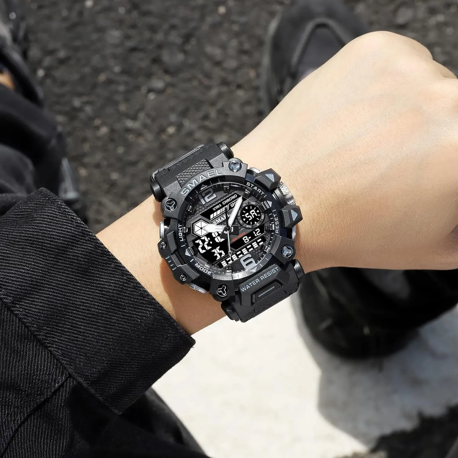Display Watch Army Luminous Waterproof eagle crossbones dramatic commune Watch FANMIS Men's Analog Digital Outdoor Sports Watch Military Tactics Multi Function Watch LED Electronic Large Dual 