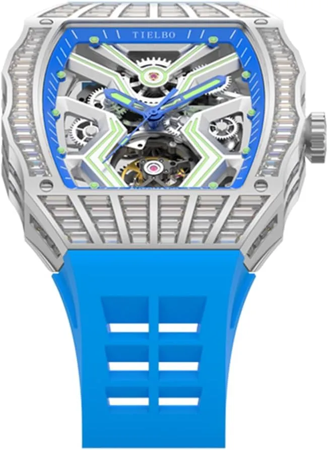 dome tend tuna Wrist Watch Waterproof Diamonds Watch Luminous HEMUDU Luxury Crystal Automatic Mechanical Watches for Men Skeleton Sapphire Man 