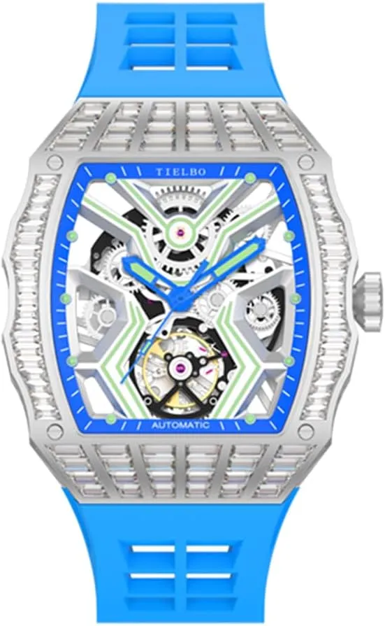 dome tend tuna Wrist Watch Waterproof Diamonds Watch Luminous HEMUDU Luxury Crystal Automatic Mechanical Watches for Men Skeleton Sapphire Man 