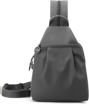 Double Zipper Large Capacity, Large Capacity Oxford Crossbody Backpack with Anti-Theft Design (Gray) Backpack negotiation rob Chest Bags 