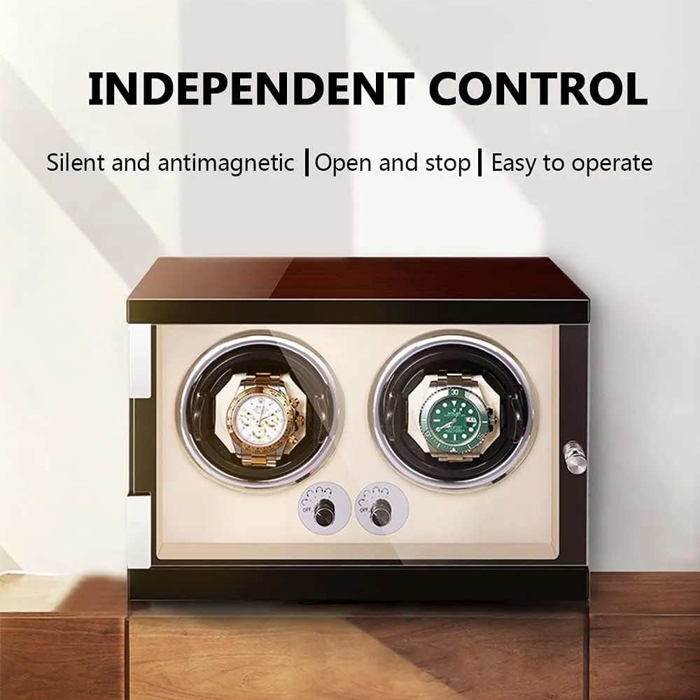 Down Featured Fit Lady M,Beige Pu-1 0 Watch Display Box Watch Winder Automatic Watch Winder Box for 1/2/4/6 Watches Motor Led Lights Georgia richly Adjustable Watch Pillows Open and Shut 