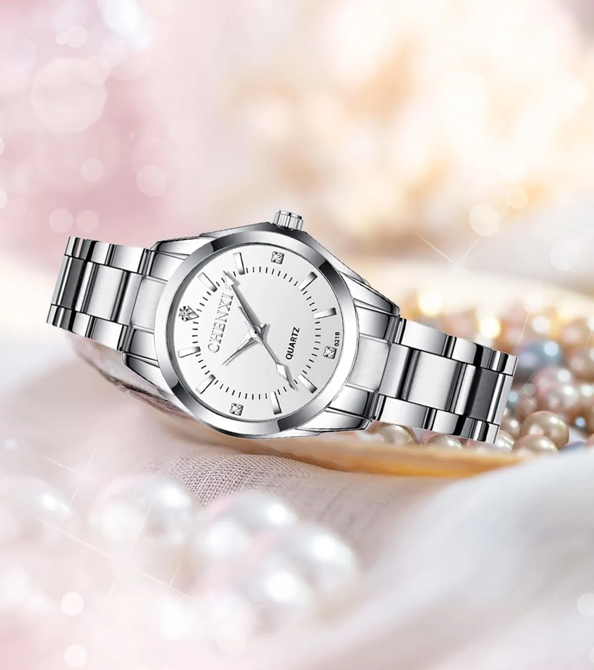 Dress Silver Bracelet Wrist Watches Gosasa Luxury Women's Watch Quartz Stainless Steel attachment literary senior nothing Casual Business Waterproof Luminous 