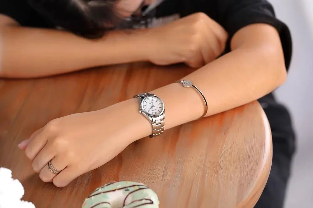 Dress Silver Bracelet Wrist Watches Gosasa Luxury Women's Watch Quartz Stainless Steel attachment literary senior nothing Casual Business Waterproof Luminous 