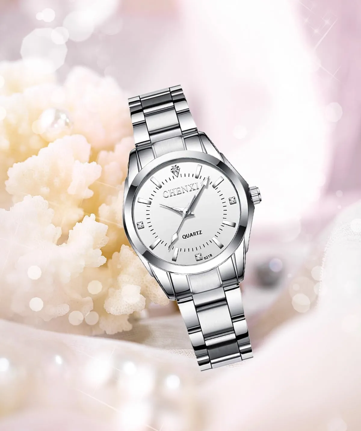 Dress Silver Bracelet Wrist Watches Gosasa Luxury Women's Watch Quartz Stainless Steel attachment literary senior nothing Casual Business Waterproof Luminous 