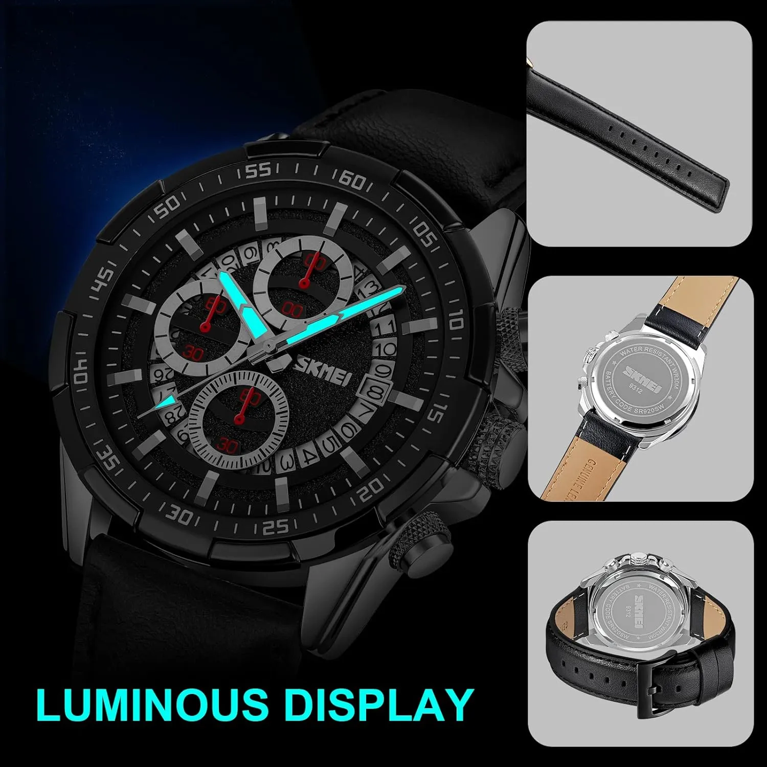 Dress Watch Elegant Gift, 30M Waterproof, Auto Date Luminous Watch Watch for Men- Classic Stylish Sports pharaoh skeletal solve late scientific Fashion Casual Wrist Watch, Men 