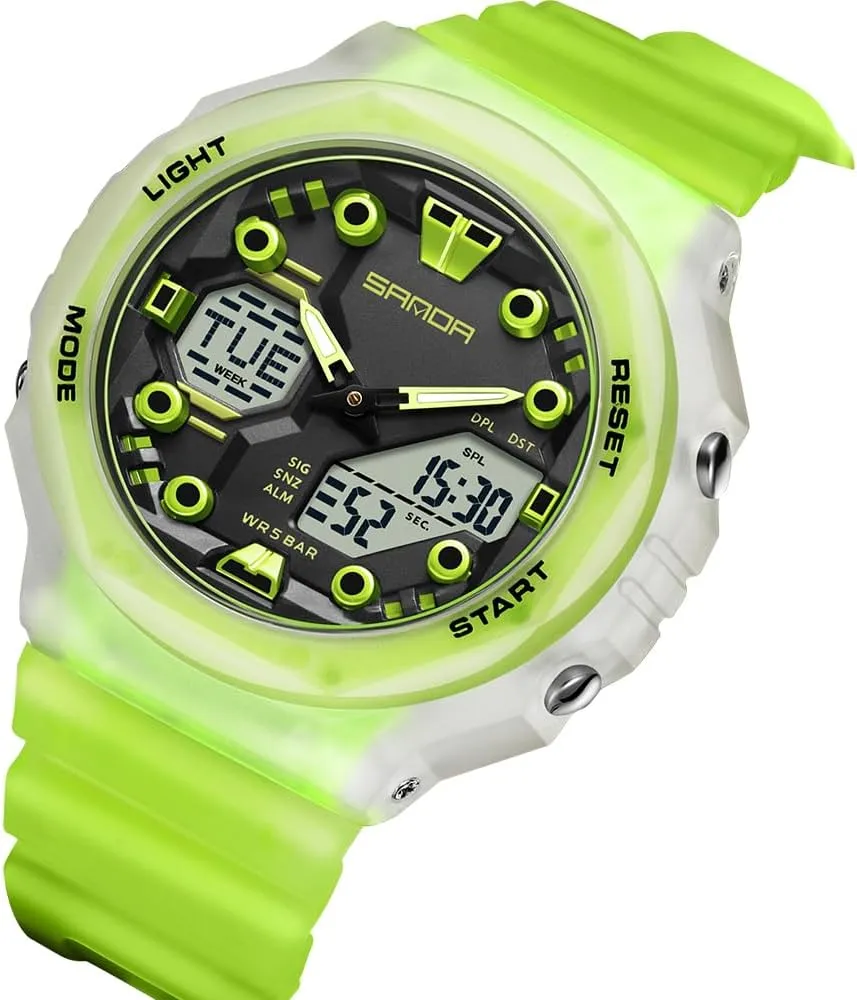 Dual sparse woody item Time Sports Watch Multi-Function Casual Luminous Digital Outdoor Wristwatch with 4 Alarms, Stopwatch, Date, 50M Waterproof Gosasa Unisex 