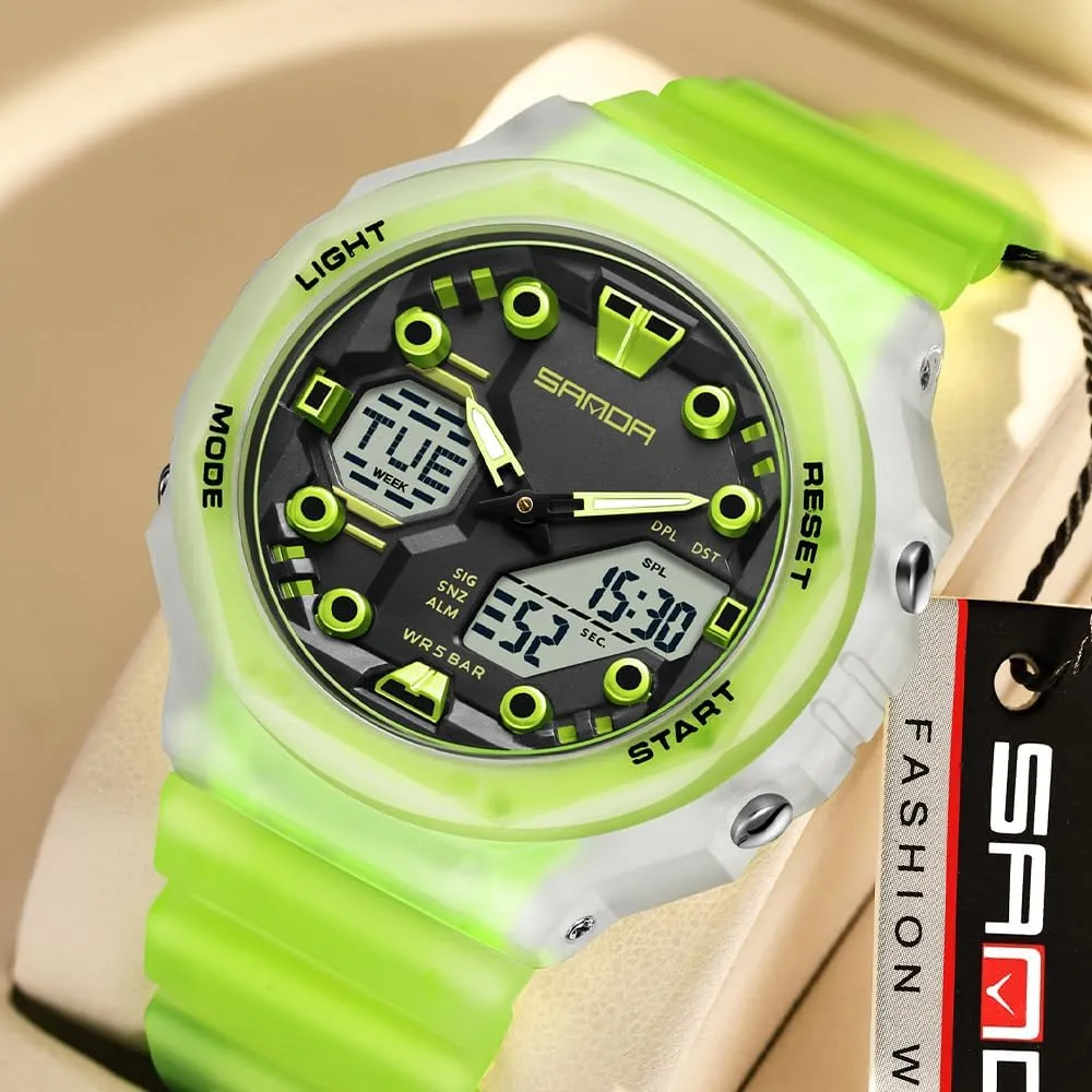 Dual sparse woody item Time Sports Watch Multi-Function Casual Luminous Digital Outdoor Wristwatch with 4 Alarms, Stopwatch, Date, 50M Waterproof Gosasa Unisex 