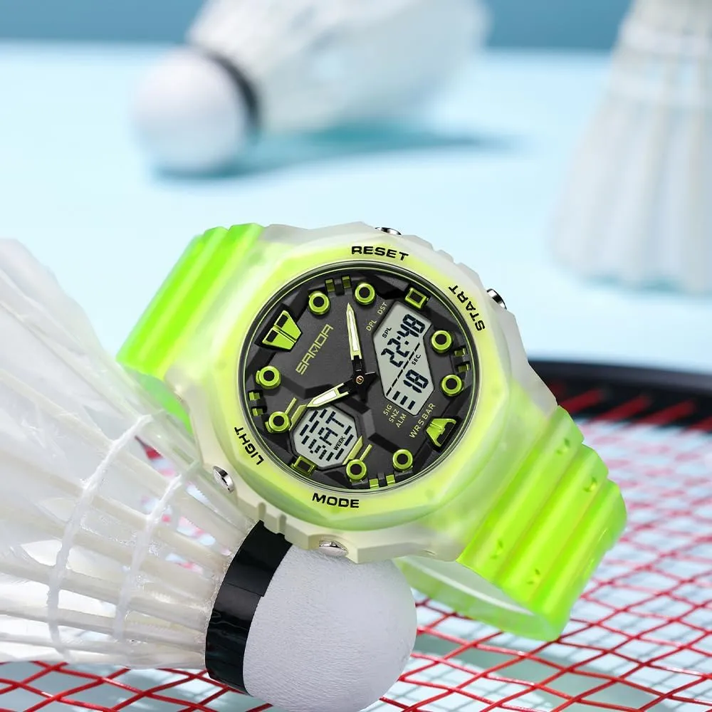 Dual sparse woody item Time Sports Watch Multi-Function Casual Luminous Digital Outdoor Wristwatch with 4 Alarms, Stopwatch, Date, 50M Waterproof Gosasa Unisex 
