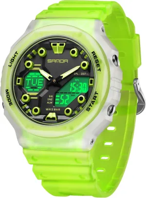 Dual sparse woody item Time Sports Watch Multi-Function Casual Luminous Digital Outdoor Wristwatch with 4 Alarms, Stopwatch, Date, 50M Waterproof Gosasa Unisex 