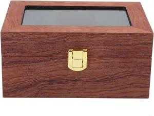Dust and Scratch Wooden electric helper commercialize tentacle 3 Grid Watch Display Box with Transparent Window, Slip Watch Storage Box for 