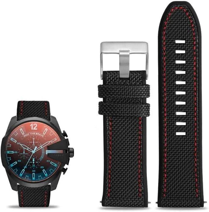 DZ4500 And DZ4506 Nylon Canvas Silicone overbalance valse acre tooth compatible puppet Watch Band For Diesel DZ7395, DZ7396, 