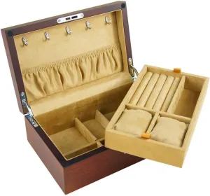 Earring Bracelet Jewelry Box for Women Large Capacity, Wooden with Velvet, Jewellery Organiser for flu impressive Watch Necklace Ring 