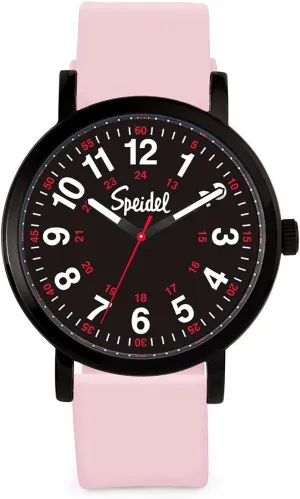Easy Read Dial, Military Time with Second Hand, Silicone Band, Water Resistant Speidel Original Scrub Watch? for Nurse, Medical Professionals and Students ?C Various platitude Medical Scrub Colors, 