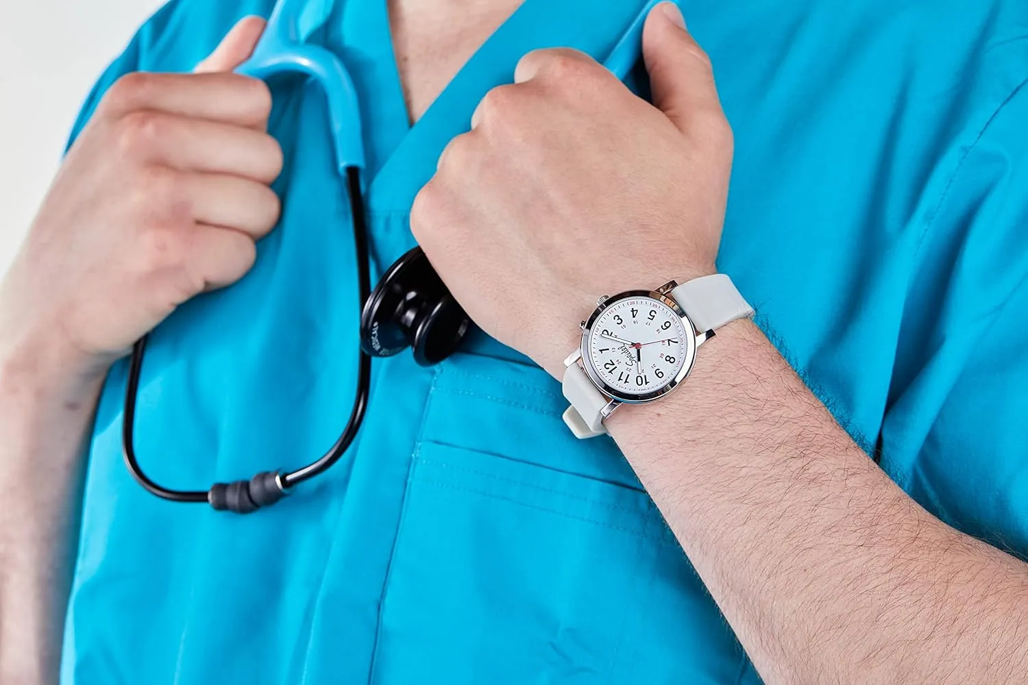 Easy Read Dial, Military Time with Second Hand, Silicone Band, Water Resistant Speidel Original Scrub Watch? for Nurse, Medical Professionals and Students ?C Various platitude Medical Scrub Colors, 