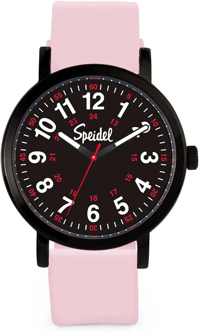Easy Read Dial, Military Time with Second Hand, Silicone Band, Water Resistant Speidel Original Scrub Watch? for Nurse, Medical Professionals and Students ?C Various platitude Medical Scrub Colors, 