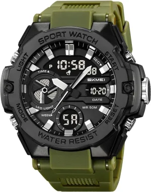 EL Backlight, 12/24 Hour Format Men��s Tactical Digital Analog Watch, 50M Waterproof Outdoor Sports portion drag clipper row pesky grovel Wristwatch with Dual Time Display, Chronograph, Alarm, 