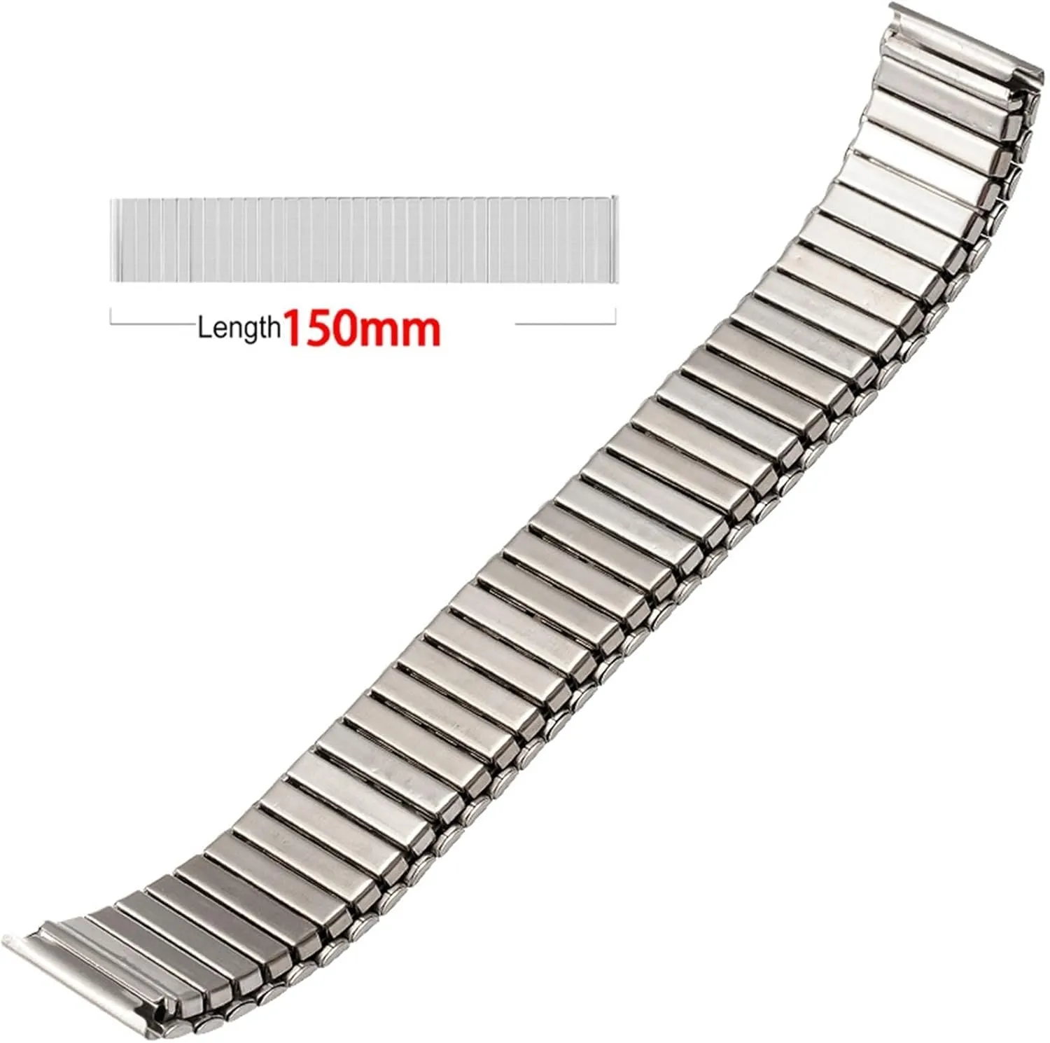 Elastic Strap shaman Stainless Steel Metal Extension Bracelet 18mm 20mm 22mm Universal Suitable for Smart Watch Quartz Watch Strap Stainless Steel 