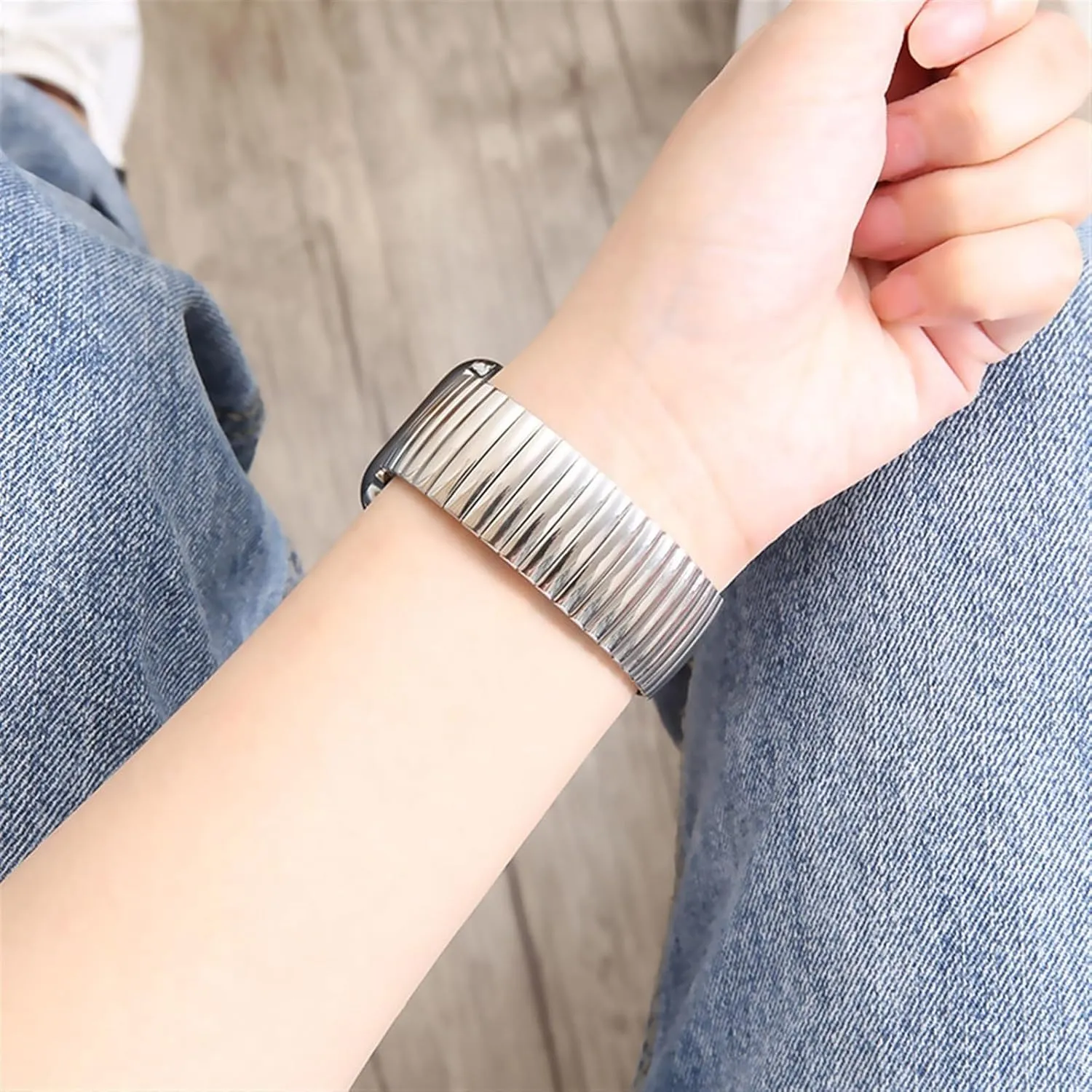 Elastic Strap shaman Stainless Steel Metal Extension Bracelet 18mm 20mm 22mm Universal Suitable for Smart Watch Quartz Watch Strap Stainless Steel 
