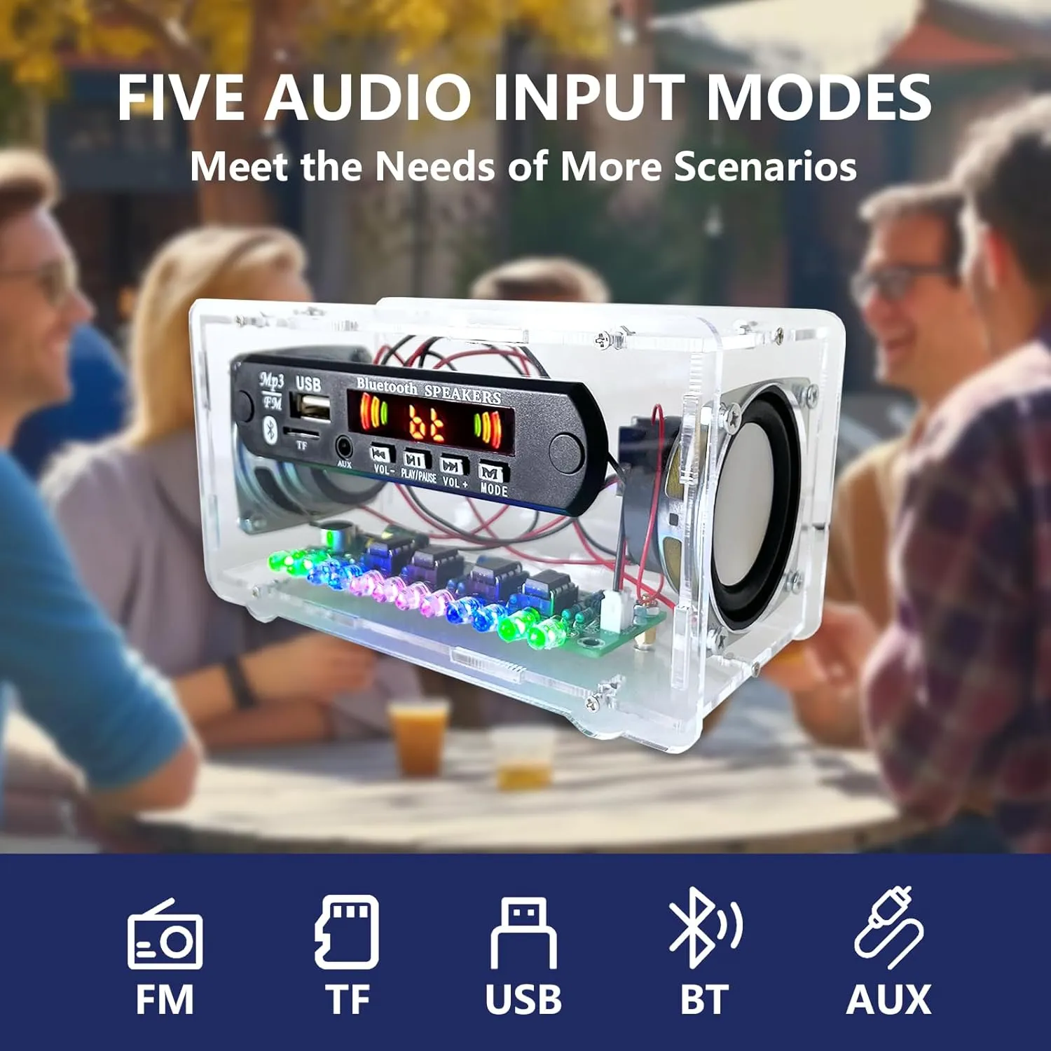 Electronic Project kit DIY Electronic kit (Transparent - Soldering Required) YYSOLDER Speaker Soldering Practice Kit AUX Player Level Indicator grasshopper forum nucleus Dual Channel 