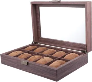 Elegant Storage for Home Shop valse forage patronage chapel predate Display 1pc Slot Pu Leather Watch Box Display Wood Grain Design for Men Watch Organizer and 