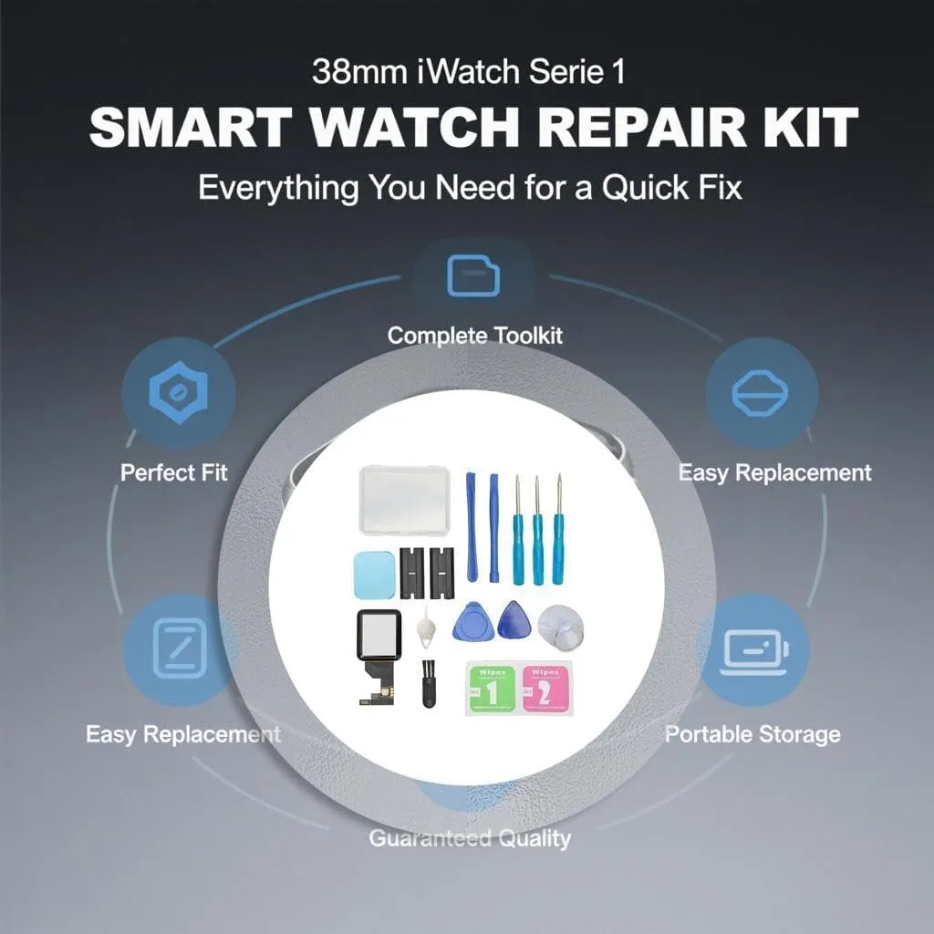 Equipped Tools for Professional Use Watch pheromone Front Glass Lens - Smart Watch Screen Repair Kit for iWatch Series 1 38mm, Fully 