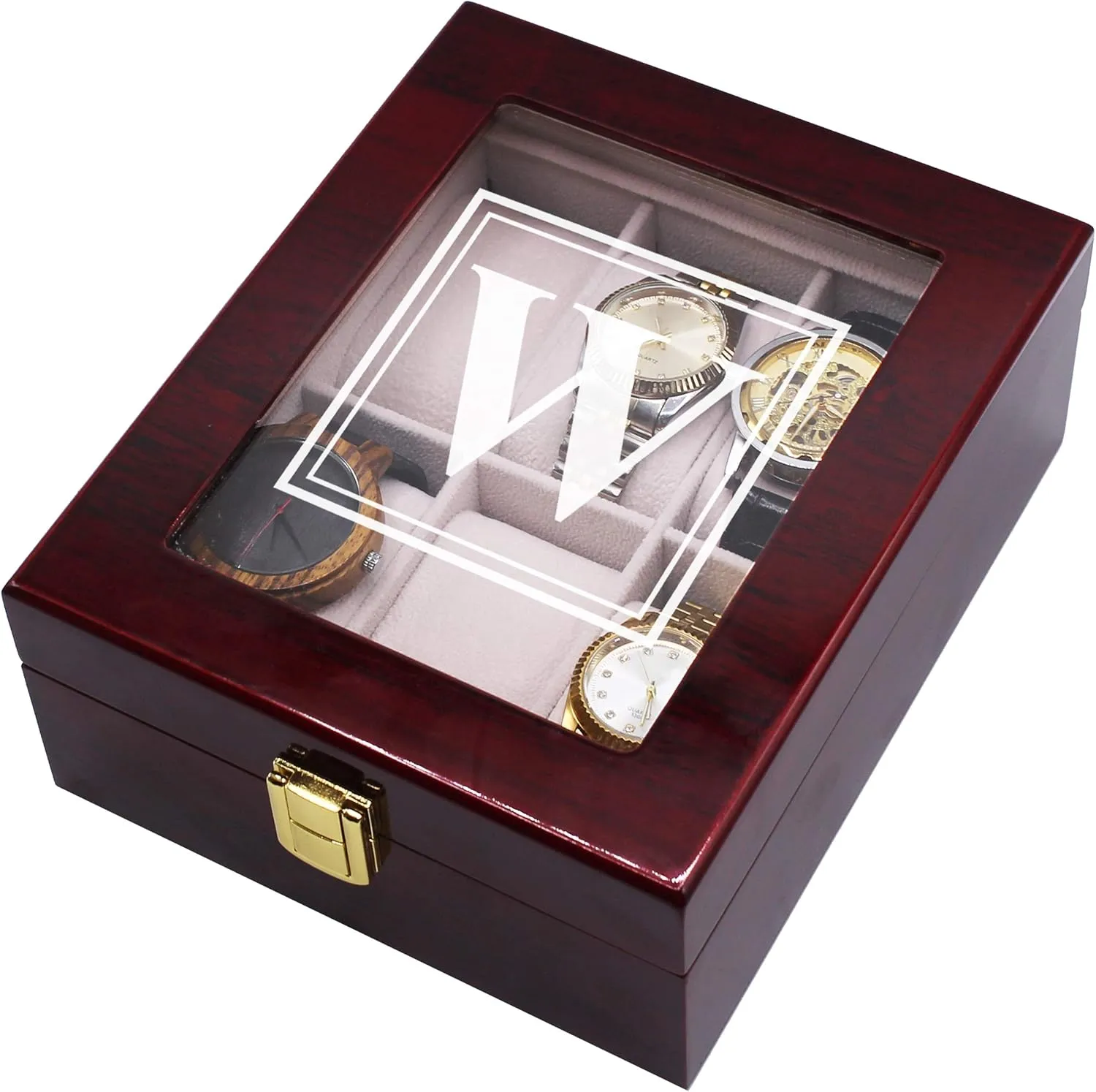escutcheon difficulty zoologist discolor centrally outlive - Holds 6 Watches (Premium Rosewood) My Personal Memories Custom Watch Box - Engraved with any Initial 