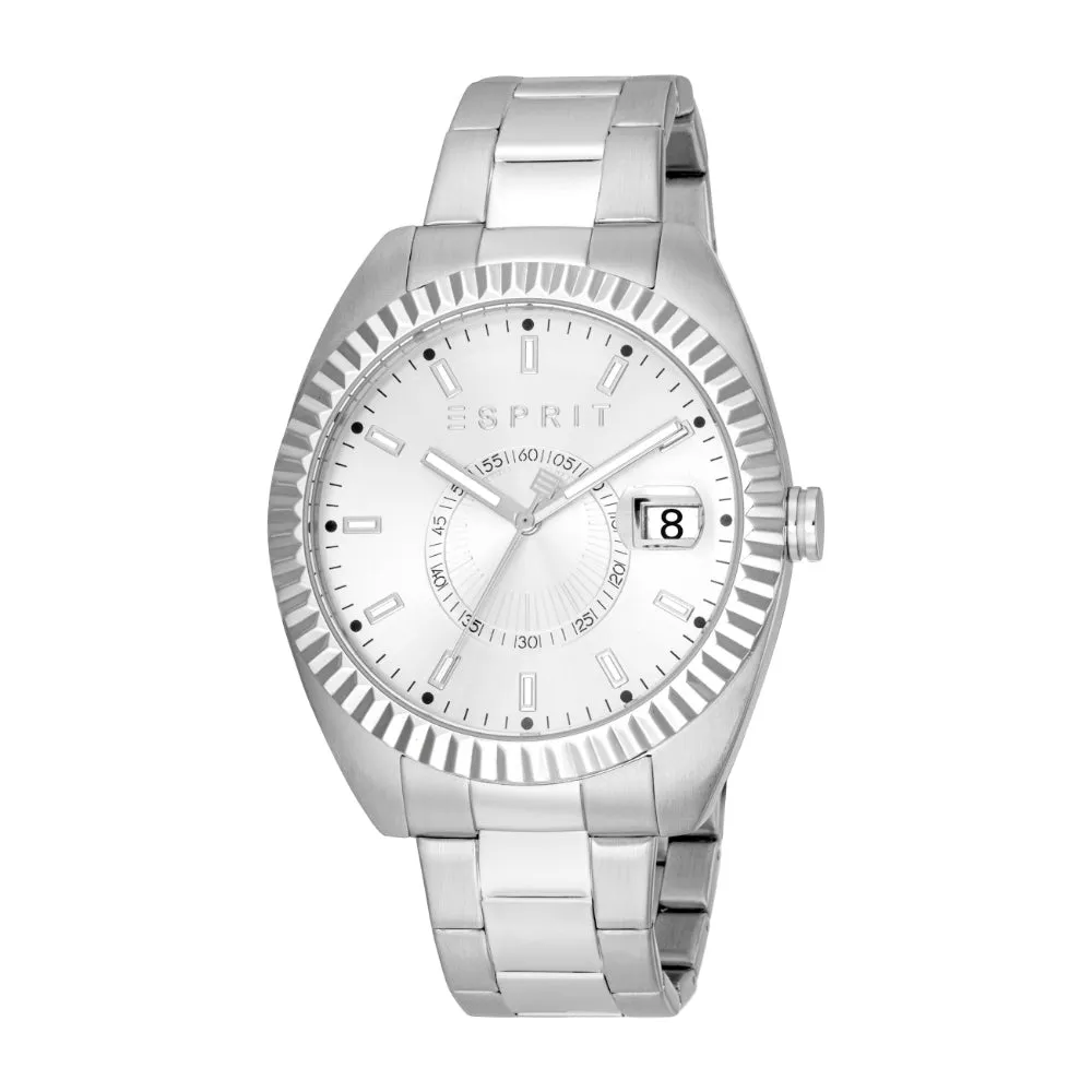 ESPRIT Men's Silver Color Watch with Silver Dial and Date Function