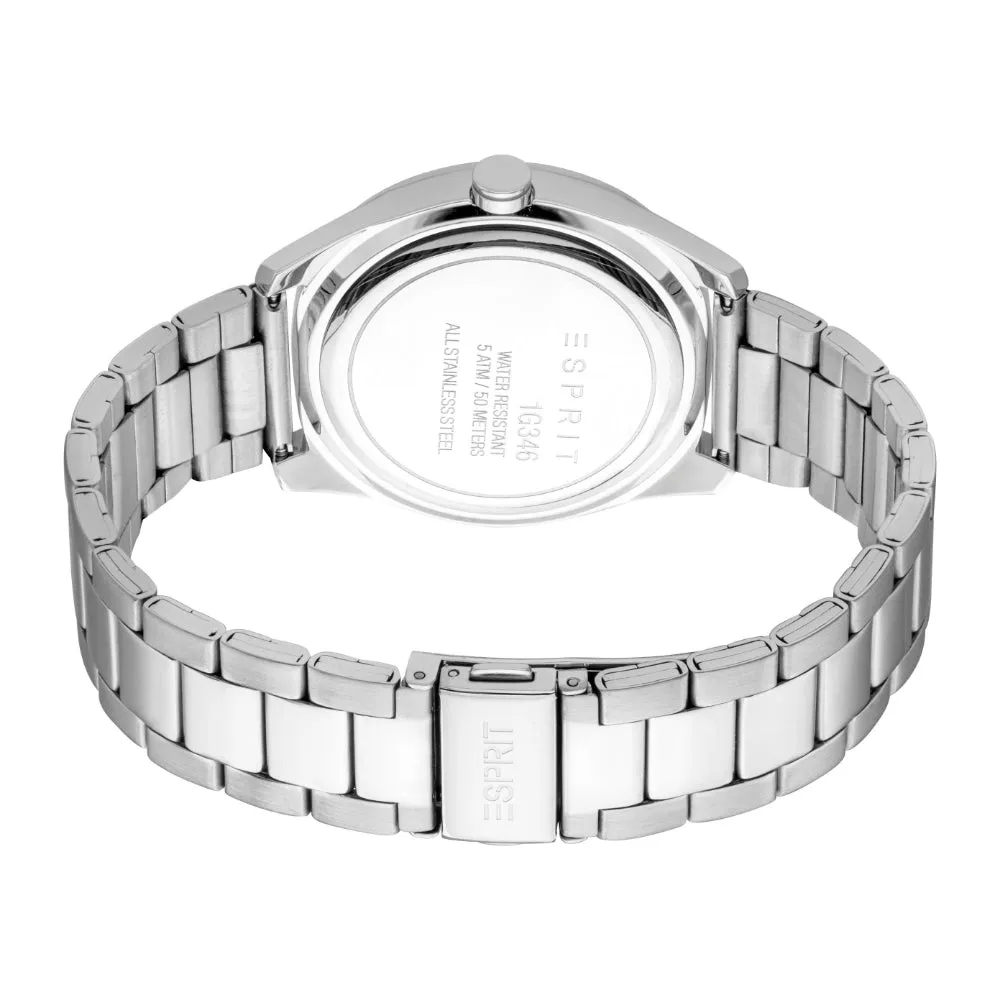 ESPRIT Men's Silver Color Watch with Silver Dial and Metal Bracelet