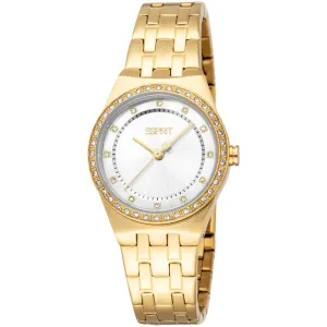 Esprit River Ladies Silver Dial Gold Tone Watch