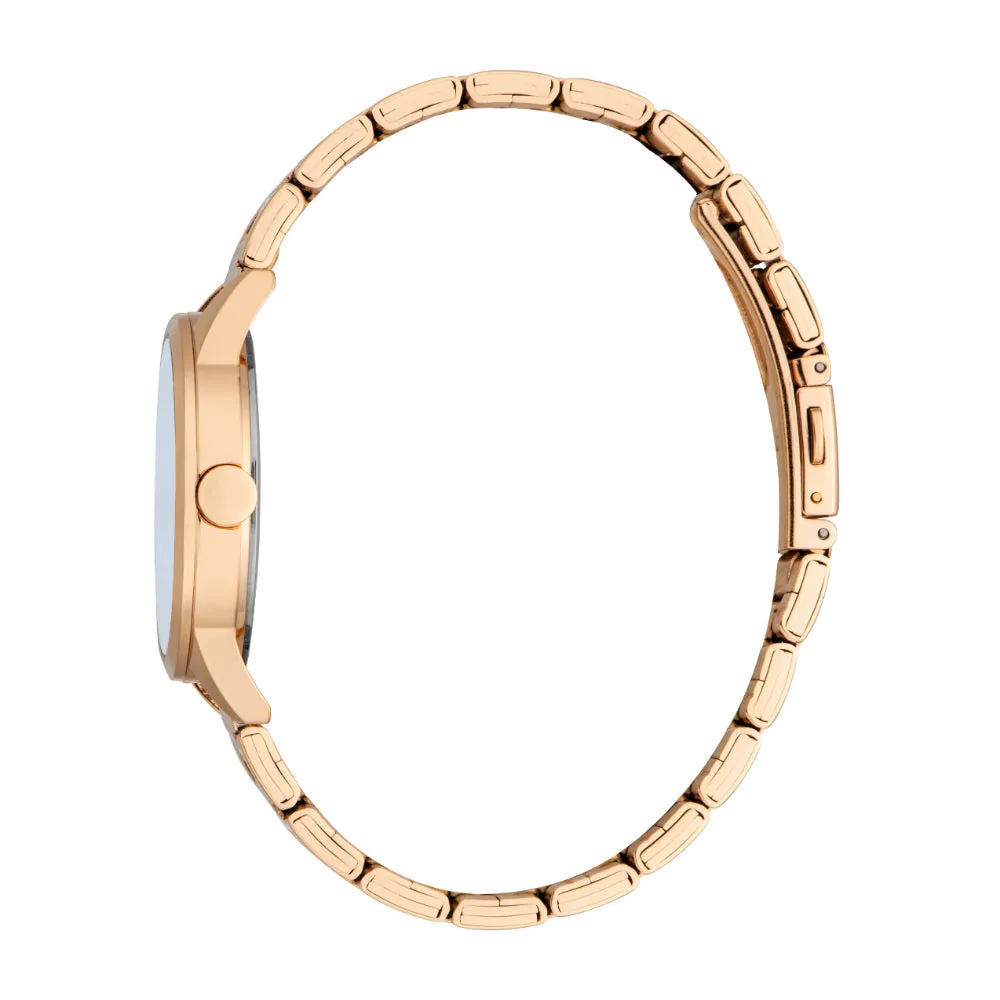 ESPRIT Women's Rose Gold Watch with Dark Blue and Silver Glitter Dial
