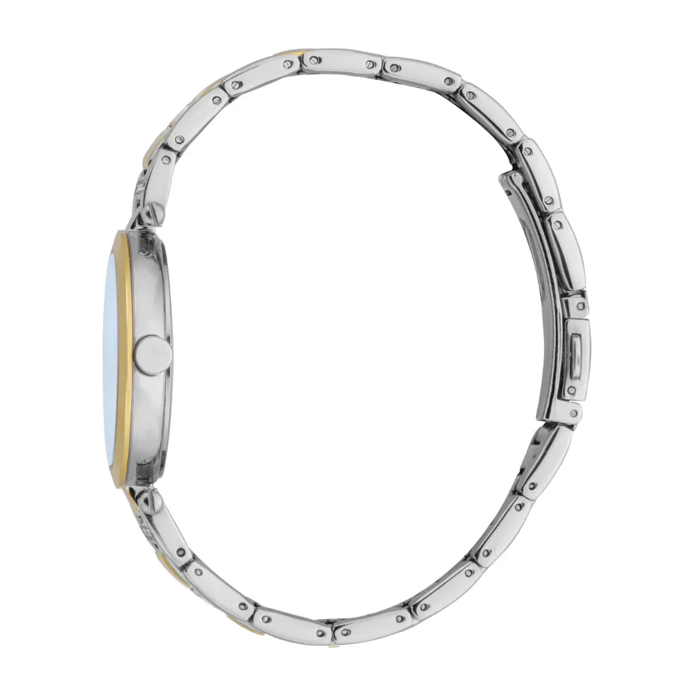 ESPRIT Women's Two Tone Silver and Gold Watch with Dark Blue Dial