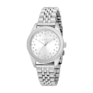 ESPRIT Women's Watch, Silver Color Case, Silver Dial, Stainless Steel Metal Bracelet, 3 Hands, 5 ATM