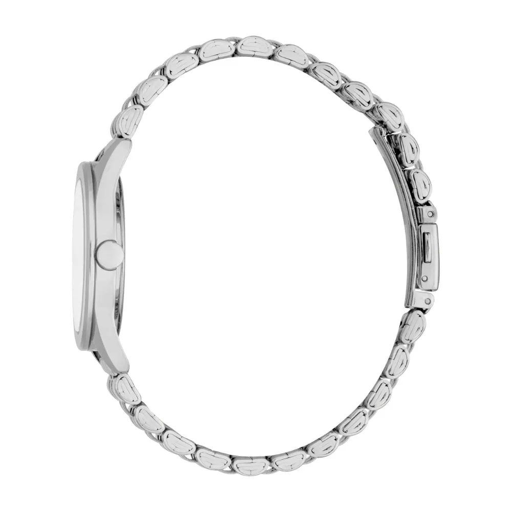 ESPRIT Women's Watch, Silver Color Case, Silver Dial, Stainless Steel Metal Bracelet, 3 Hands, 5 ATM