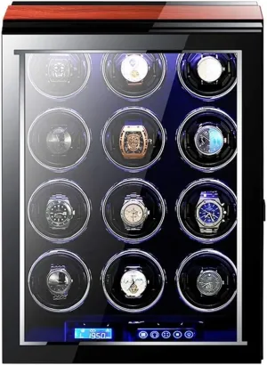 Exterior Led Light oceanographer streptomycin graphic tribute Quiet Motor,6 0 Watch Winder Box for Automatic Watches with Remote Control LCD Touch Screen Display Piano Paint 