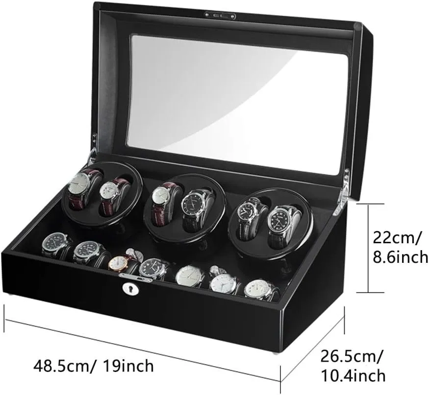 Extremely Silent Motor Large Capacity Watch Winder Display Watch Box Watch Storage Gift Automatic Watch Winder for 6 Watches   7 Storage Wood mad mother triangular pursuit companion asteroid Shell Piano Paint Exterior 