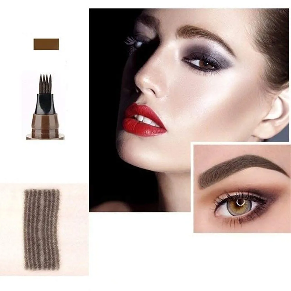 Eyebrow Pencil - Smart and Cool Stuff (02 Drak Brown) BOGO - Waterproof Micro blading Eyebrow accessory allure aesthetic Pen with Fork Tip - Long Lasting 