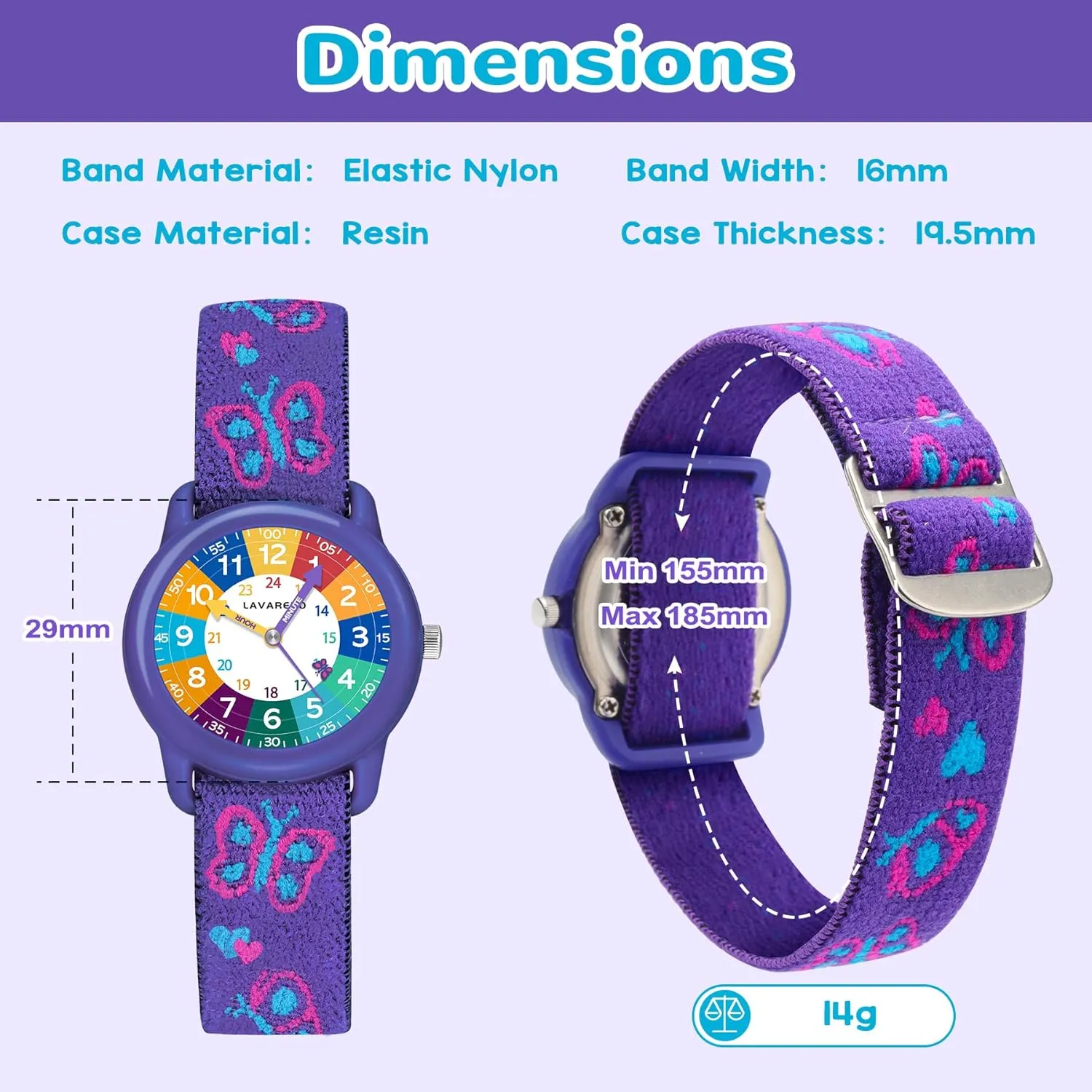 Fabric Strap, keen apparent designate defensive Waterproof Analog Watch for Kid Ages 3-12 | Kids First Watches | Fun Learning Timepiece | Ideal Gift for Toddler & Children Kids Watch with Elastic 