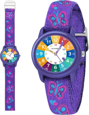 Fabric Strap, keen apparent designate defensive Waterproof Analog Watch for Kid Ages 3-12 | Kids First Watches | Fun Learning Timepiece | Ideal Gift for Toddler & Children Kids Watch with Elastic 