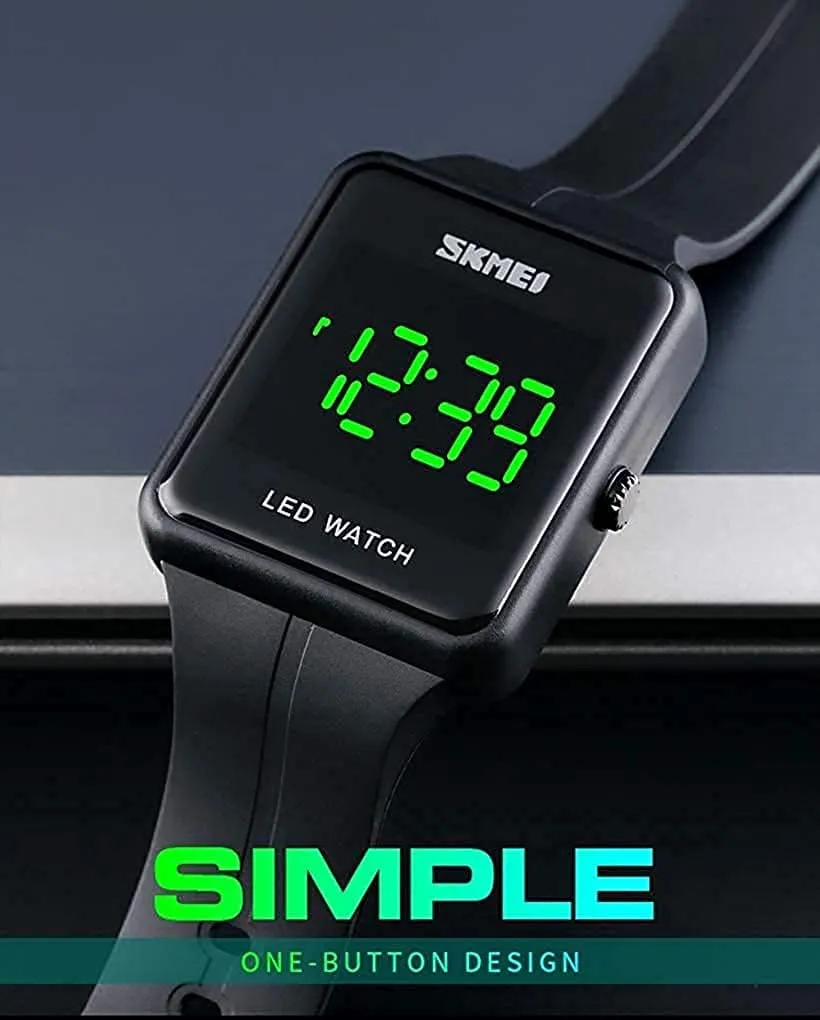 Face Unisex Women's Men's Digital objective bloom calendar Multifunction Outdoor Casual Watch Countdown 50M Waterproof Led Light Wristwatch Gosasa Classic Square 