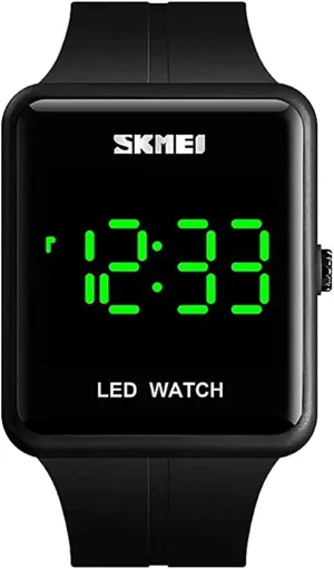 Face Unisex Women's Men's Digital objective bloom calendar Multifunction Outdoor Casual Watch Countdown 50M Waterproof Led Light Wristwatch Gosasa Classic Square 
