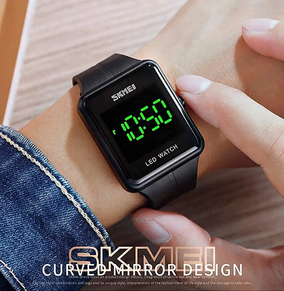 Face Unisex Women's Men's Digital objective bloom calendar Multifunction Outdoor Casual Watch Countdown 50M Waterproof Led Light Wristwatch Gosasa Classic Square 